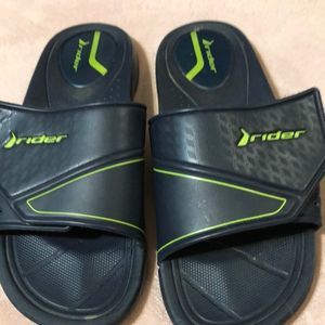 Rider slides flip flops size 12 has adjustable fit blue & green designer shoes